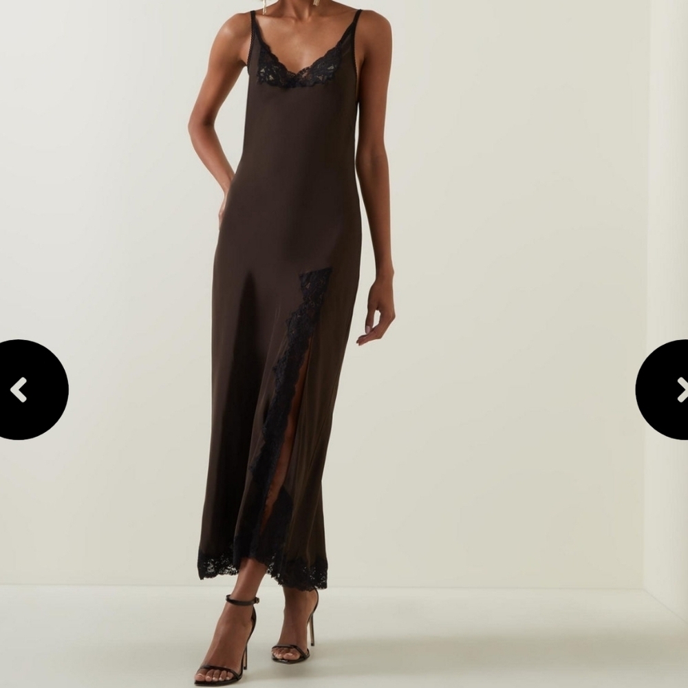 Bec + Bridge Deja Vous Slip Dress Silk And Lace Spaghetti Strap Ankle Length - Picture 6 of 15